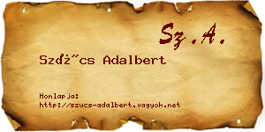 Szűcs Adalbert névjegykártya